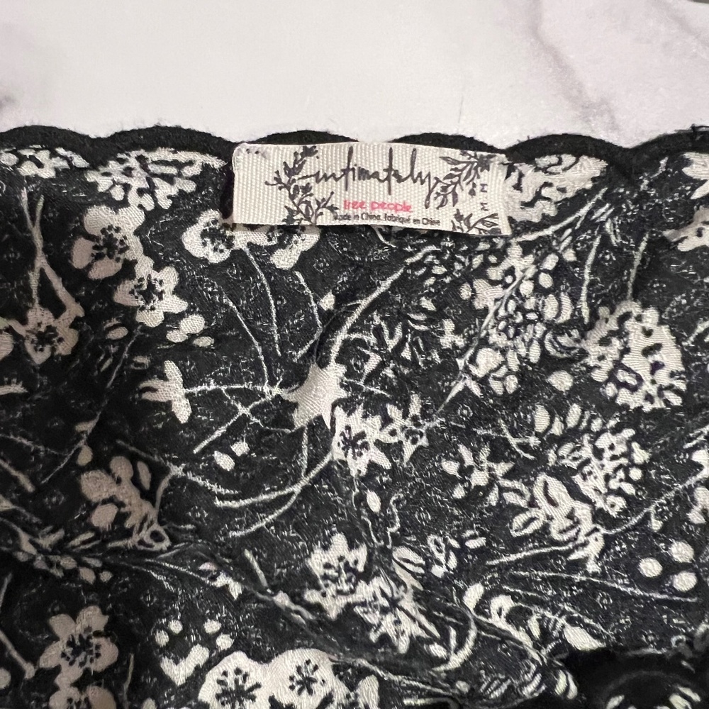 Intimately Free People Black Kora Floral Printed Woven Cami Tank Adjust Straps - Picture 8 of 12